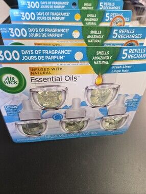 Air Wick Scented Oil 20 Refills Snuggle Fresh Linen 4 Sealed Packages Of 5 = 20